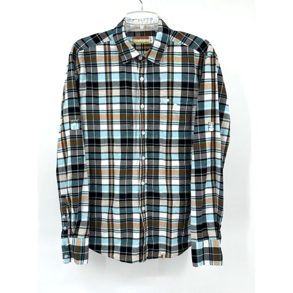 SVLDR SALVADOR shirt long sleeve button up cotton plaid casual LARGE - Picture 2 of 6